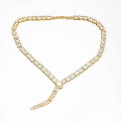 Gold Classic Gold CZ Emerald Cut Tennis Chain-00053 Chain-00054: Gold